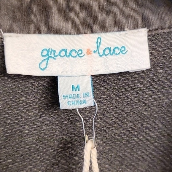 Grace and Lace Fleetwood Terry Duster Jacket Grey M NWT - Picture 8 of 9